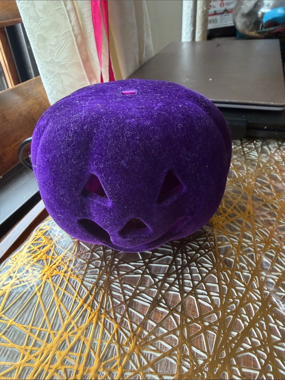 Velvet Purple Pumpkin Decor - Home Accents